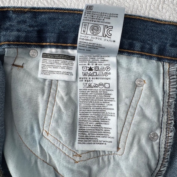 NWT - Men's LEVI's 505™ Regular Straight Leg Blue Jeans W 36 L 30 - Picture 11 of 12